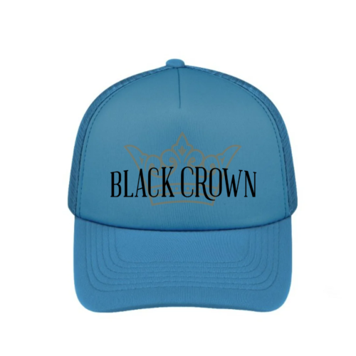 Black Crown Curved Peak Foam Trucker Cap
